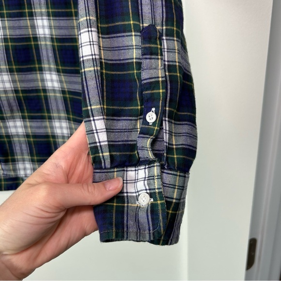 Frank & Eileen Eileen Relaxed Button-Up Shirt Blue/Green Plaid Size XXS - Picture 3 of 8
